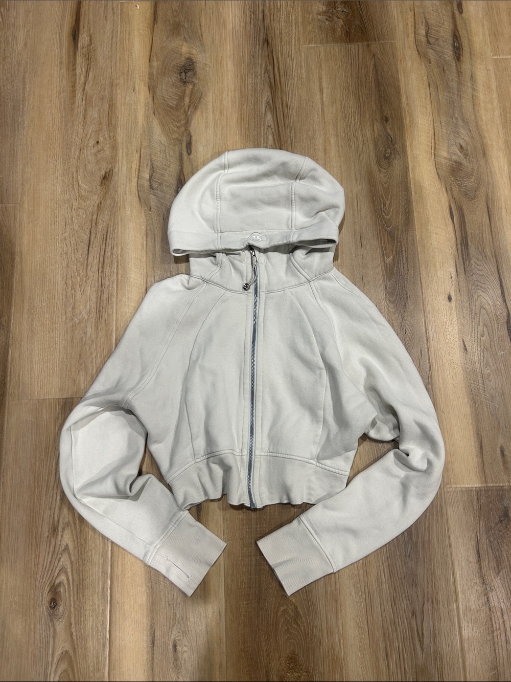 lululemon athletica CREAM Cropped Full Zip Scuba